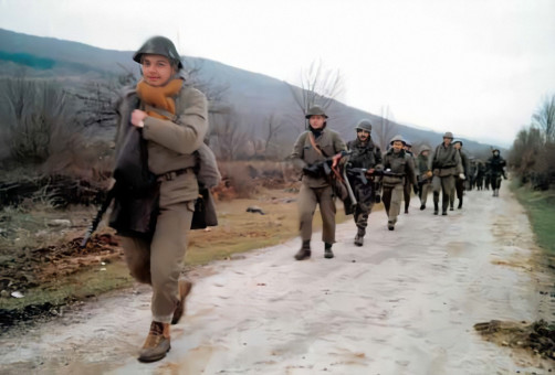 28. Pripadnici krčke bojne odlaze na crte položaja u Drenovom Klancu, studeni 1991. – siječanj 1992.