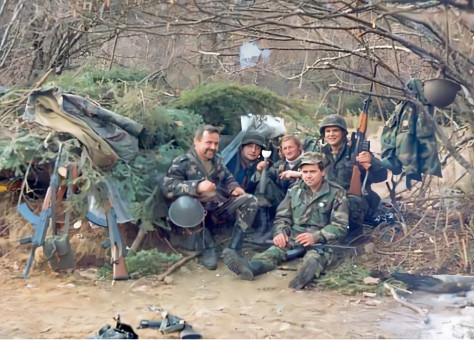 53. Krčki borci na položaju Crni Vrh, 1992.